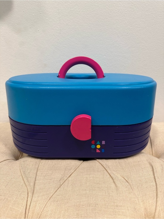 Caboodles Handbags - Caboodles Blue and Purple Storage Case with Pink Handle